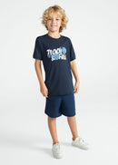 Camiseta Infantil Masculina Manga Curta Thermodry Basquete - AZUL