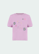 Camiseta Feminina Infantil Manga Curta Thermodry Pespontos - Lilas