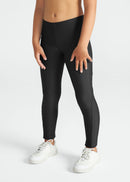 Calça Legging Infantil Feminina Recortada - PRETO