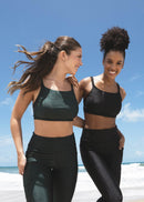 Top Feminino Tiras Brilho - PRETO