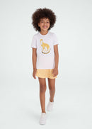Camiseta Infantil  Feminina Manga Curta Thermodry Oncinha - BRANCO