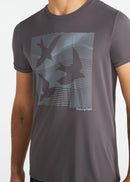 Camiseta Masculina Manga Curta Thermodry Passaros - CINZA