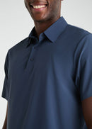 Polo Masculino Manga Curta Selada - AZUL